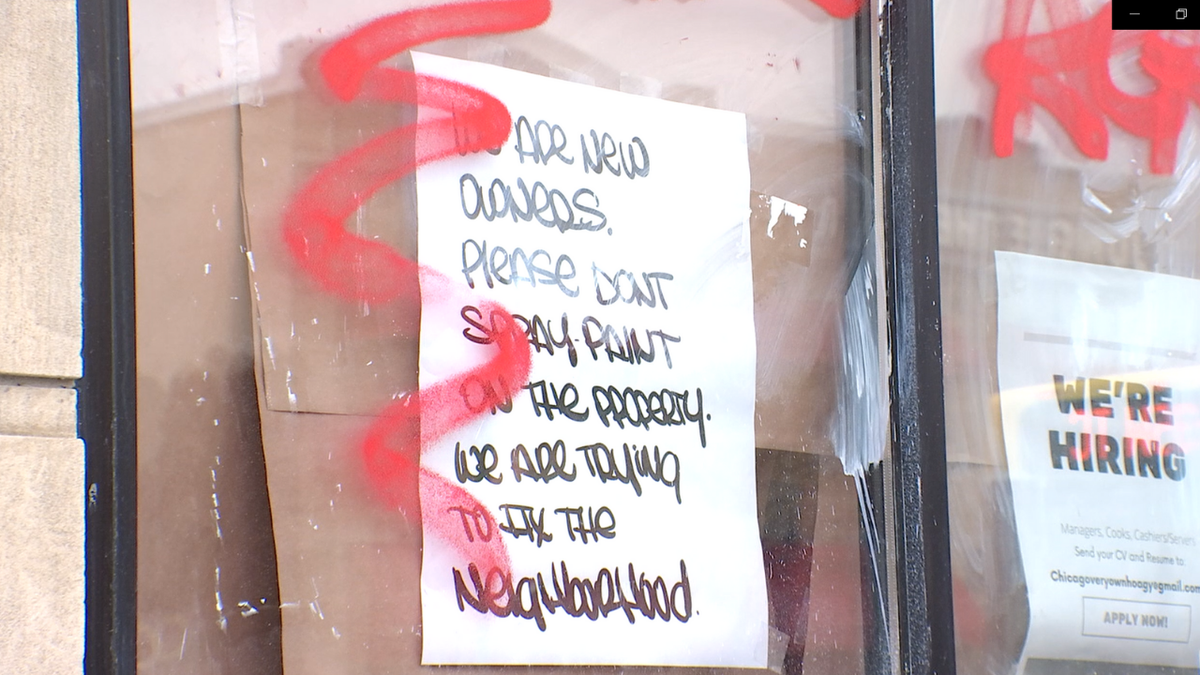Vandalism is seen in Minneapolis after rioters protested in the city on Friday.