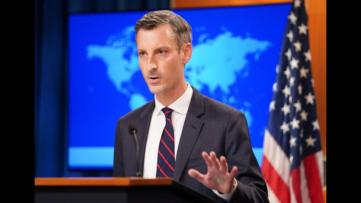 US State Department spokesman Ned Price holds a press briefing on Afghanistan at the State Department in Washington, DC, August 16, 2021.