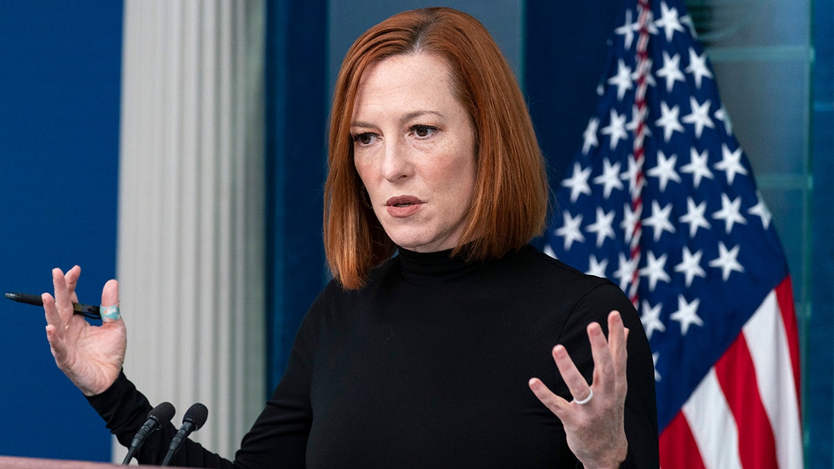 White House press secretary Jen Psaki speaks with reporters in the James Brady Press Briefing Room at the White House,