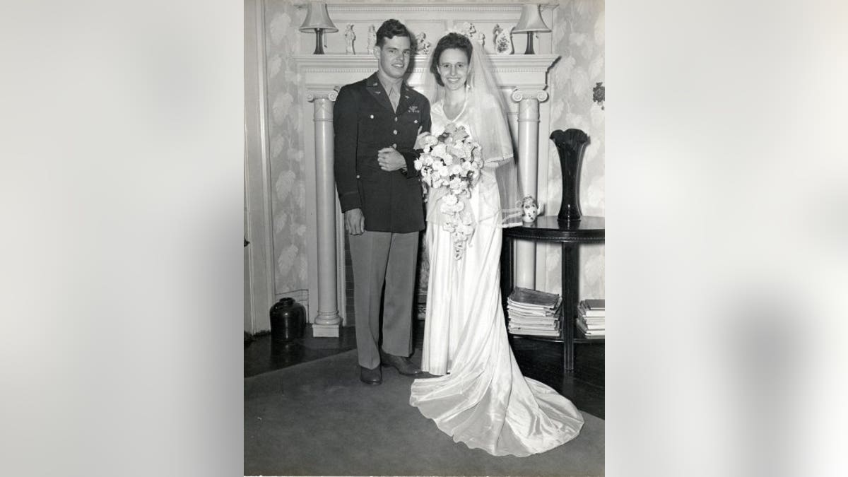 The bride and groom, Oct. 27, 1945.