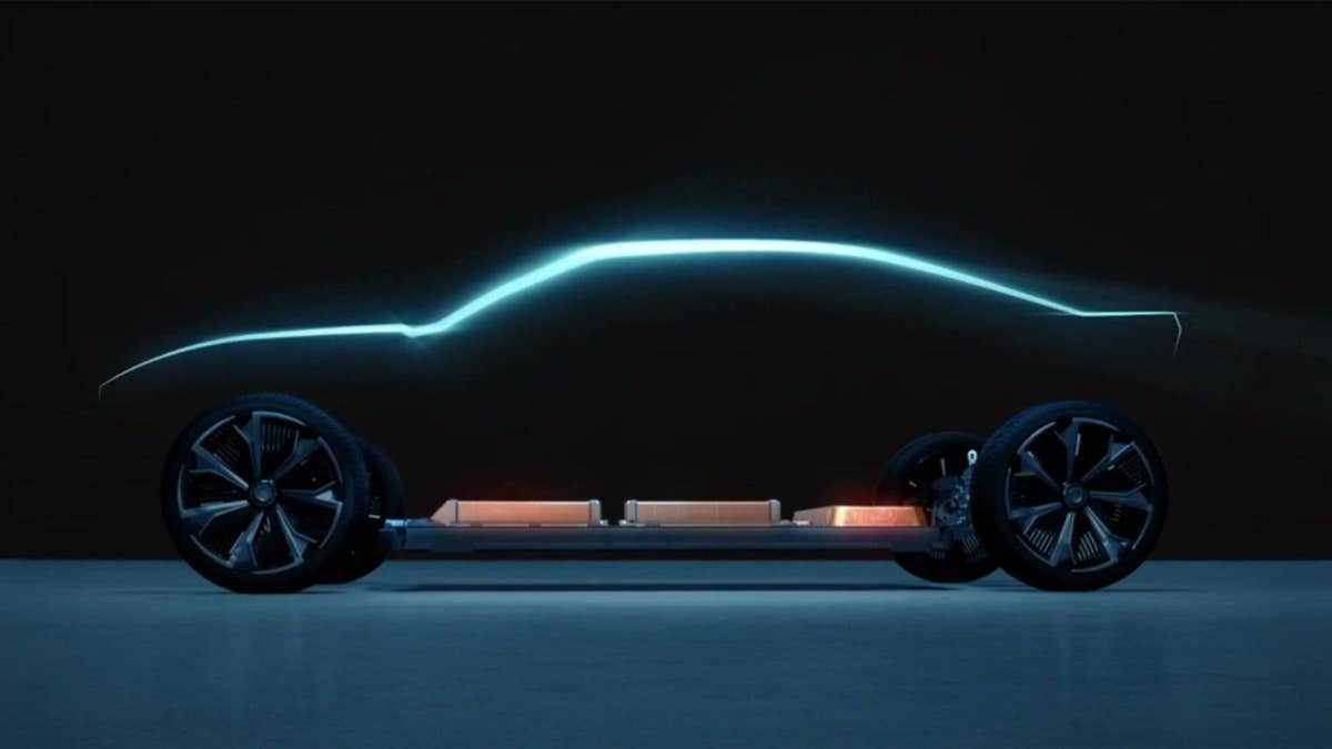 GM has teased an electric sports car similar to the Chevrolet Camaro.