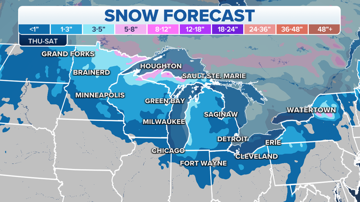 Midwest, Great Lakes snow forecast