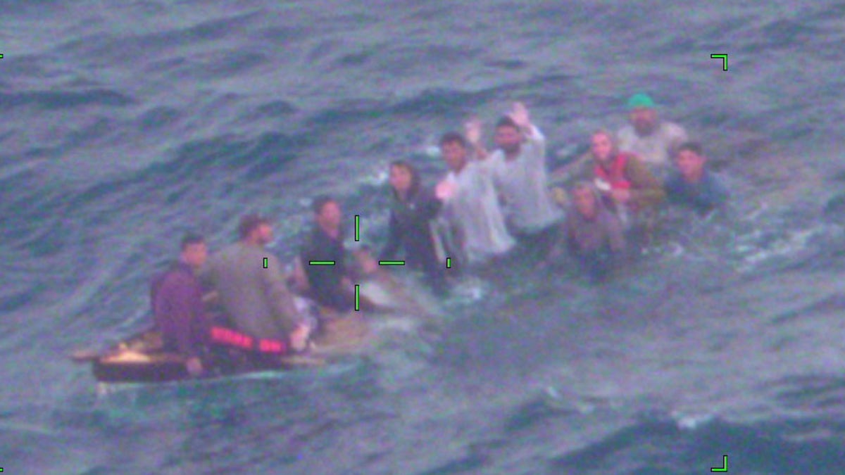 10 Cuban migrants were rescued off this sinking vessel on Thursday near Florida. 