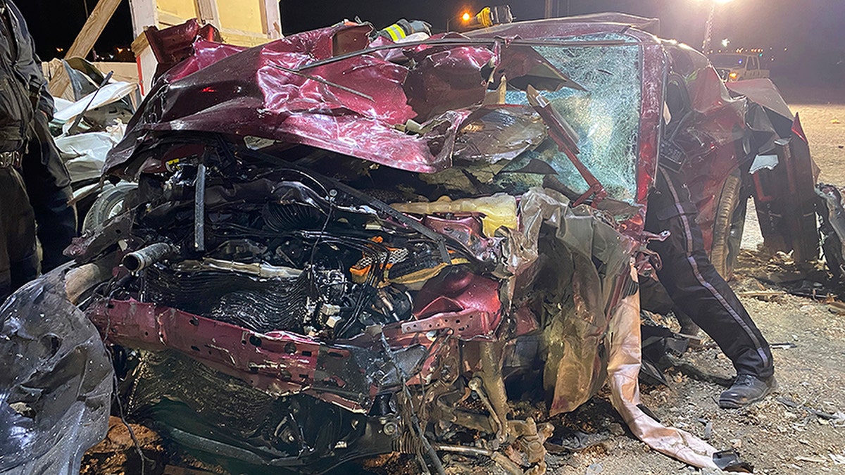photo released by the North Las Vegas Police Department shows a Dodge Challenger in North Las Vegas