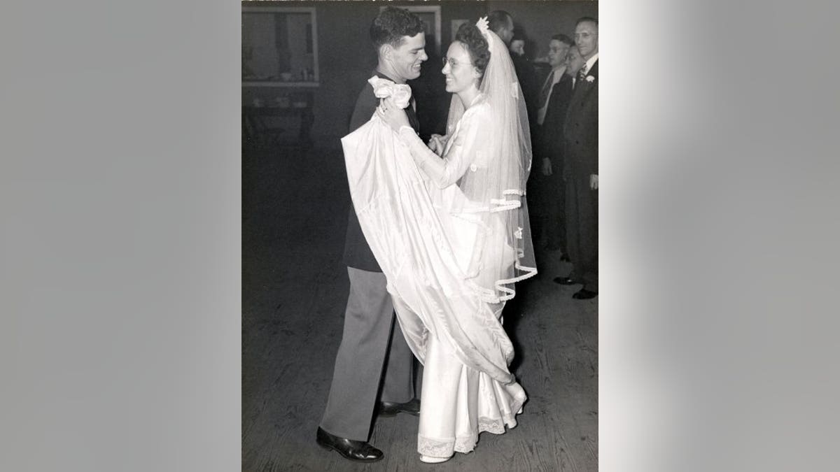 Charles and Mary Alice Stanley, wedding day, Oct. 27, 1945