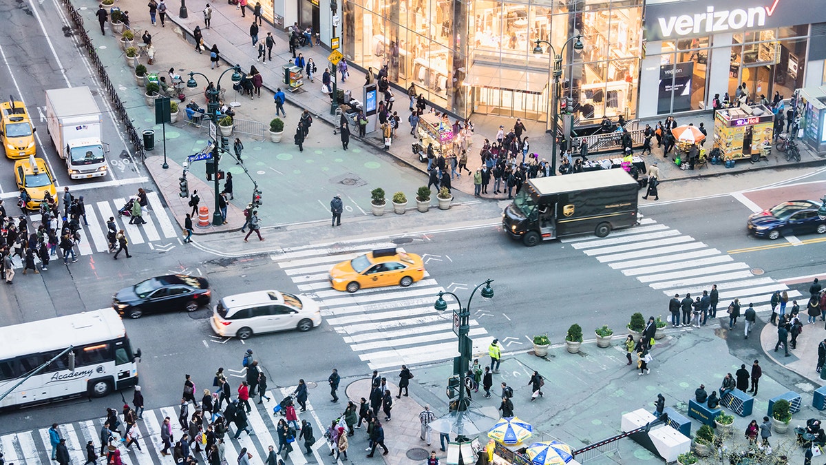 A view of New York CIty's Herald Square. 