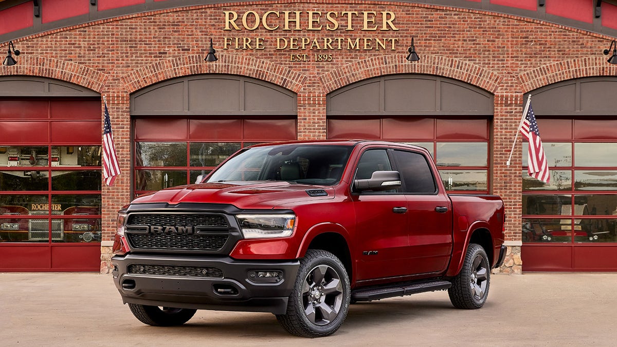 The Ram 1500 Built to Serve Firefighter Edition is available in red or black.