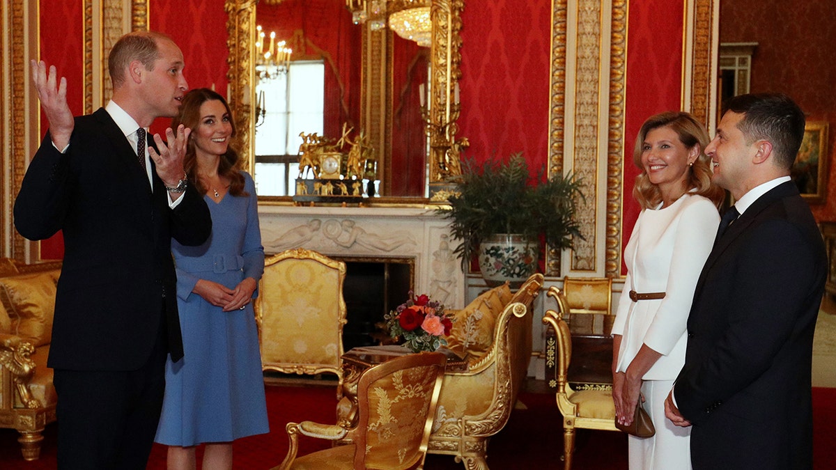 Prince William, Kate Middleton and Volodymyr Zelenskyy and first lady Olena Zelenska 