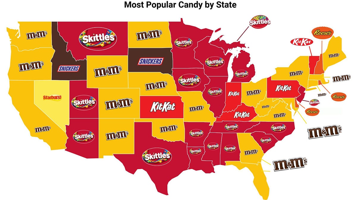 Top candy per state