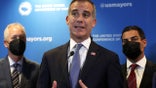 WASHINGTON, DC - JANUARY 19:  Los Angeles Mayor Eric Garcetti speaks during a news conference at the 90th Winter Meeting of United States Conference of Mayors (USCM) on January 19, 2022 in Washington, DC. The U.S. Conference of Mayors held its annual winter meeting to hear from Congressional leaders, Biden Administration officials, and other experts to discuss the best ways to achieve the goals of America’s cities in 2022.  (Photo by Alex Wong/Getty Images)