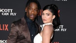 SANTA MONICA, CALIFORNIA - AUGUST 27: (L-R) Travis Scott and Kylie Jenner attend the premiere of Netflix's "Travis Scott: Look Mom I Can Fly" at Barker Hangar on August 27, 2019 in Santa Monica, California. (Photo by Jon Kopaloff/FilmMagic)