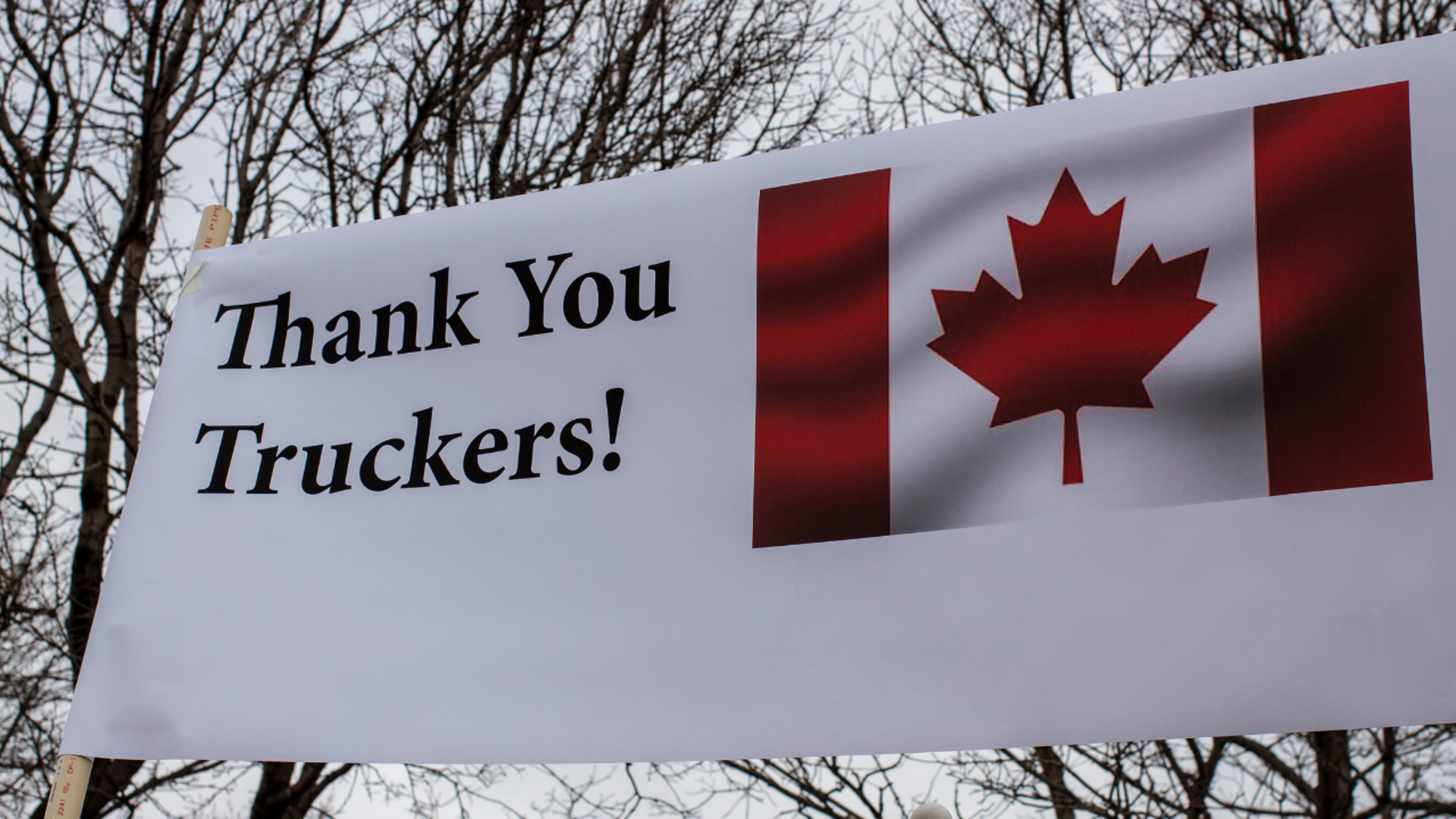 Protesters gather at the Buffalo Peace Bridge near the U.S and Canada border.