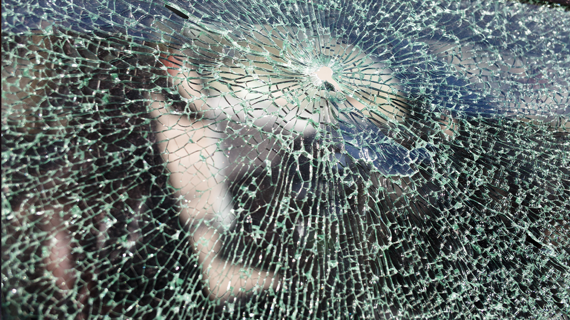 A car with a smashed window on February 26, 2022 in Kyiv, Ukraine. Explosions and gunfire were reported around Kyiv on the second night of Russia's invasion of Ukraine.