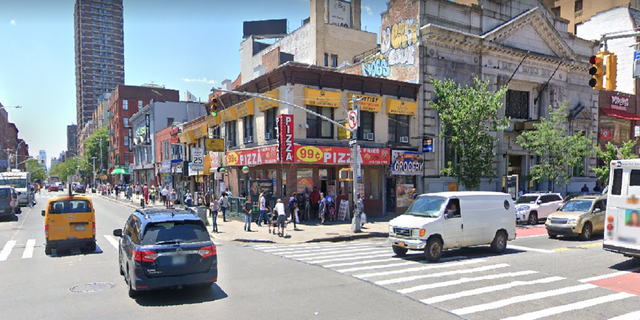The shooting happened as the bus was rounding this street corner in New York City.