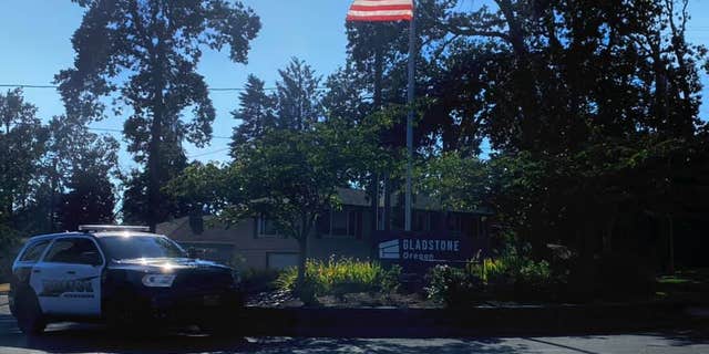 A Gladstone Police Department cruiser at Stocker Park, July 2, 2021.