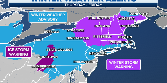Northeast winter weather alerts through Friday