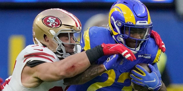 Rams' Cam Akers a medical marvel in comeback from torn Achilles 3 San Francisco 49ers 'Nick Bosa, left, stops Los Angeles Rams' Cam Akers during the first half of the NFC Championship NFL football game Sunday, Jan. 30, 2022, in Inglewood, Calif.