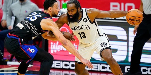 Nets' Kyrie Irving speaks out on James Harden joining Sixers: 'I respect his decision' 3 James Harden (13) of the Brooklyn Nets attempts to pass Ben Simmons (25) of the Philadelphia 76ers on February 6, 2021 in Philadelphia.