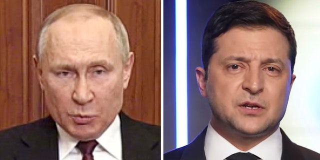 Russian President Vladimir Putin and Ukrainian President Volodymyr Zelenskyy