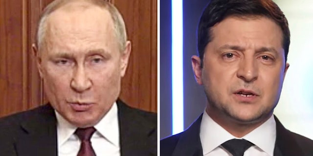 Russian President Vladimir Putin and Ukrainian President Volodymyr Zelenskyy