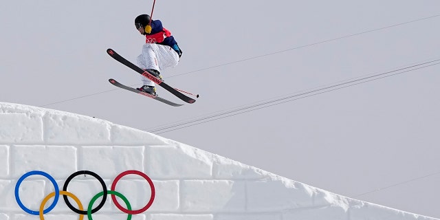 The United States' Alexander Hall competes during the men's slopestyle qualification at the 2022 Winter Olympics, Tuesday, Feb. 15, 2022, in Zhangjiakou, China.