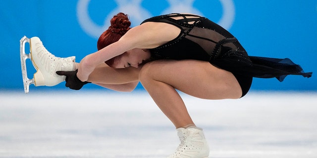 Alexandra Trusova, of the Russian Olympic Committee, competes in the women's free skate program during the figure skating competition at the 2022 Winter Olympics, Thursday, Feb. 17, 2022, in Beijing.