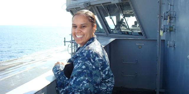 Antonia Miggins on Vulture's Row, overlooking the flight deck. "I have been very fortunate with my time and my experience," she said. 