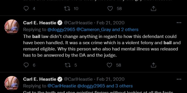 Heastie tweets about bail reform. (Twitter screenshot)