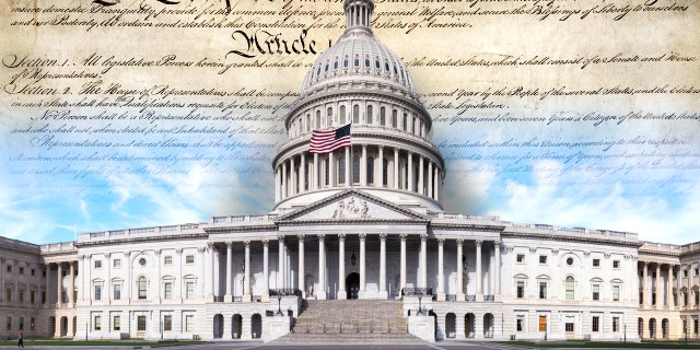 A combination of both the Constitution and Capitol Building in a photo illustration