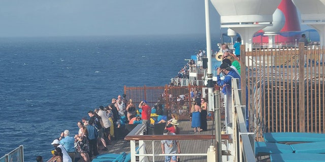 Passengers on board a Carnival cruise ship in the Gulf of Mexico. 