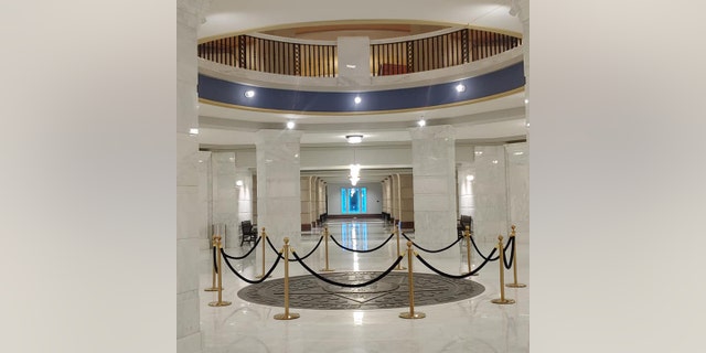 "I poked around, got to see all the activity and all the security and all the goings on," Barnes told Fox News Digital about Oklahoma's Statehouse. The inside of the Statehouse is pictured here.