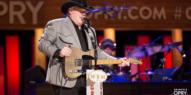 Dallas Wayne during a performance at the Grand Ole Opry in Nashville. "Music is a universal language to people," Egli ha detto. "Music means things to people." One of the singles off his new album this year is "I Hit The Road (And The Road Hit Back)."