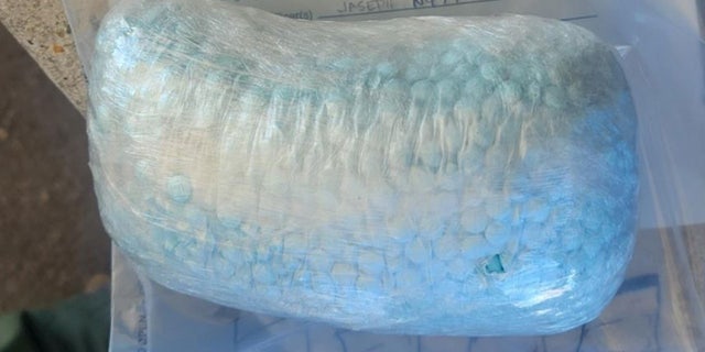 A bag of containing $85,000 worth of fentanyl pills that was taken by the U.S. Border Patrol.