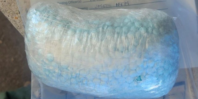 A bag of containing $85,000 worth of fentanyl pills that was taken by the U.S. Border Patrol.