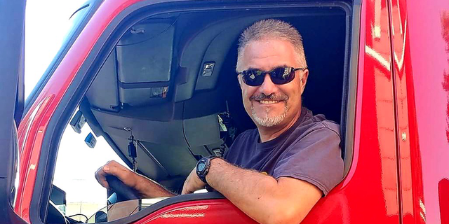 Trucker Guido Miller, who works for a Tennessee-based company, is shown here.
