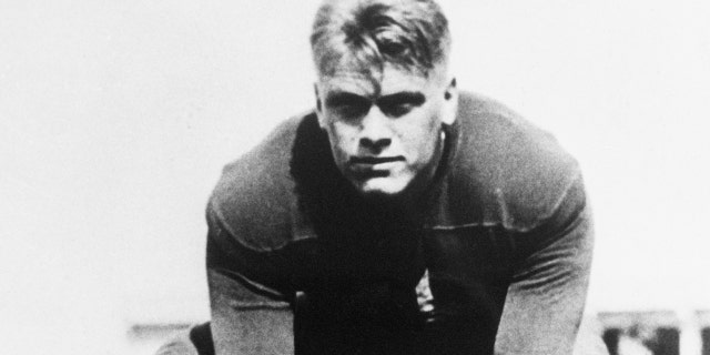 Future president Gerald Ford, pictured during his time at the University of Michigan as the center of the Wolverines football team.