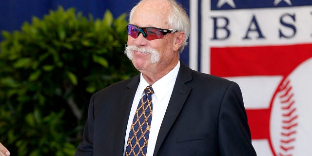 Hall of Famer Goose Gossage is introduced during the Baseball Hall of Fame induction ceremony at Clark Sports Center on July 21, 2019 in Cooperstown, New York.