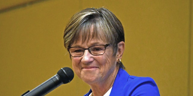 Kansas Gov. Laura Kelly, a Democrat, gives a speech on Sept. 17, 2019. 