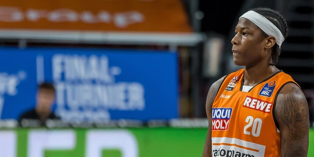 Archie Goodwin of ratiopharm ulm looks on during the EasyCredit Basketball Bundesliga (BBL) semi final match between Ratiopharm Ulm and MHP Riesen Ludwigsburg at Audi Dome on June 23, 2020 in Munich, Germany. 