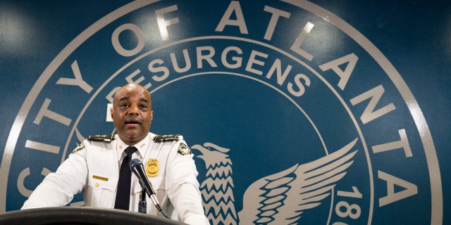 Deputy Chief Charles Hampton Jr. speaks at a news conference on March 18, 2021, in Atlanta, Georgia. (Megan Varner/Getty Images)