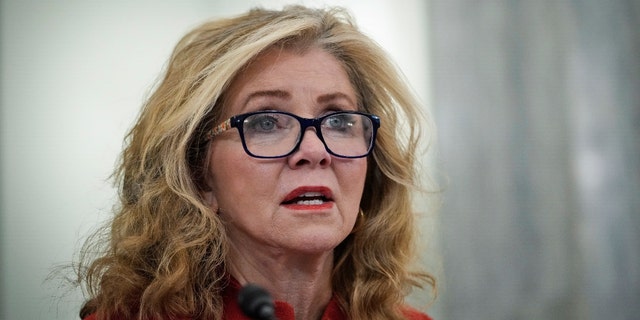 Sen. Marsha Blackburn, R-Tenn., questions Head of Instagram Adam Mosseri during a Senate Commerce, Science, and Transportation Committee hearing titled Protecting Kids Online: Instagram and Reforms for Young Users on Capitol Hill, Dec. 8, 2021, in Washington, D.C. 