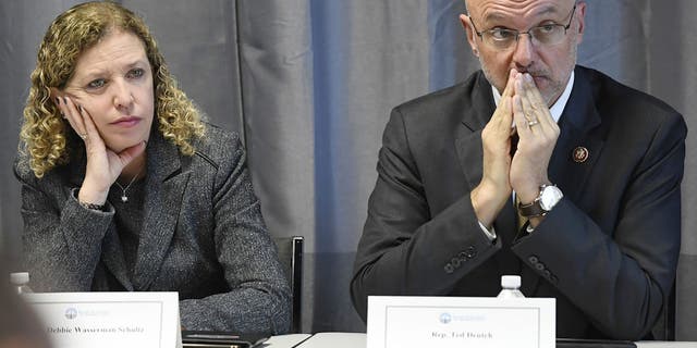 Democrat Reps. Debbie Wasserman Schultz and Ted Deutch of Florida at a 2020 discussion on solutions to combat the rise in antisemitic incidents.