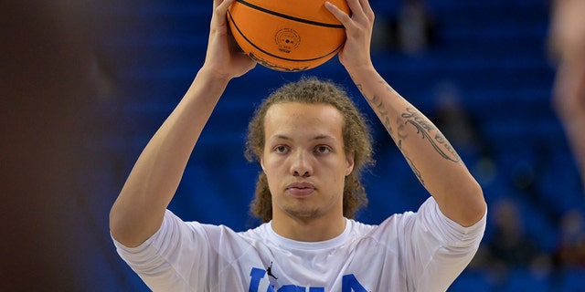 Mac Etienne of the UCLA Bruins is seen at Pauley Pavilion on Jan. 25, 2022, in Los Angeles.