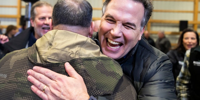 Dave McCormick, Republican Senate candidate from Pennsylvania, greets supporters during a campaign event with Sen. Ted Cruz, R-Texas, at Lehigh Valley Sporting Clays in Coplay, Pa., on Tuesday, January 25, 2022. (Photo By Tom Williams/CQ-Roll Call, Inc via Getty Images)