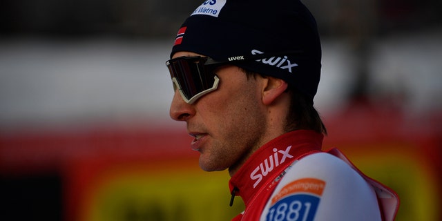 Jarl Magnus Riiber de Norvège participe au cours de l'Individuel Gundersen HS109/7,5 km à la Coupe du monde FIS Nordic Combined Men Seefeld à le 28 janvier 2022 à Seefeld, en Autriche. 