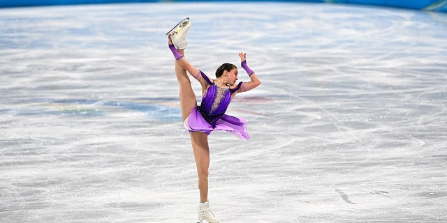 Kamila Valieva of ROC during the women's single skating short program during the Winter Olympics in Beijing.