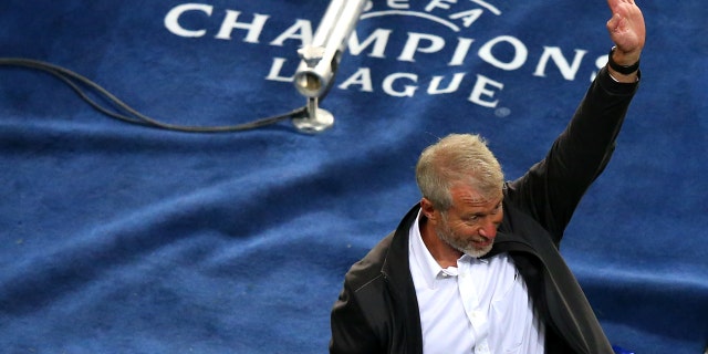 Roman Abramovich, owner of Chelsea waves towards the fans after the UEFA Champions League Final between Manchester City and Chelsea FC at Estadio do Dragao on May 29, 2021 in Porto, Portugal.