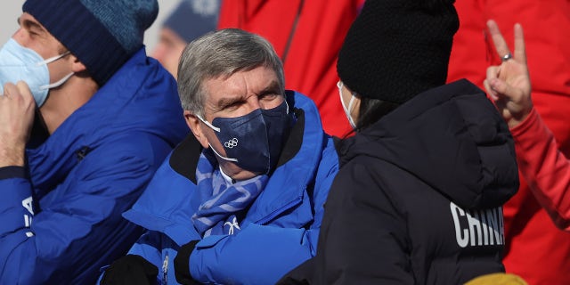 IOC's Thomas Bach says 'Where is Peng Shuai?' questions have been answered after Olympic appearances 5 Thomas Bach, IOC President speaks with Peng Shuai prior to the Women's Freestyle Skiing Freeski Big Air Final on Day 4 of the Beijing 2022 Winter Olympic Games at Big Air Shougang on February 08, 2022 in Beijing, China.