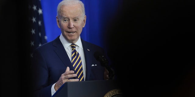 President Biden speaks during an event at Germanna Community College February 10, 2022 in Culpeper. Virginia. (Photo by Win McNamee/Getty Images)