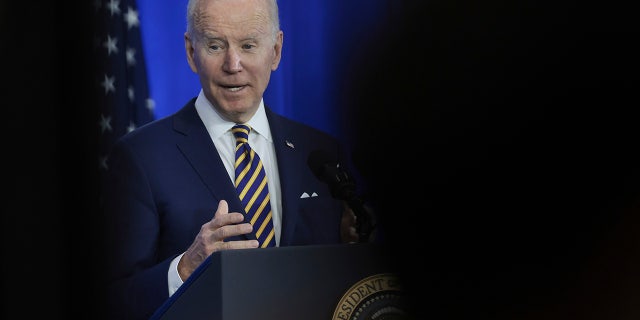 President Biden speaks during an event at Germanna Community College February 10, 2022 in Culpeper. Virginia. (Photo by Win McNamee/Getty Images)